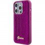 Guess Sequin Script Logo kryt s flitrami pre iPhone 15 Pro - fuksiový
