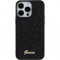 Guess Square Mirror Script Logo kryt pre iPhone 15 Pro Max - čierny