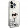 Karl Lagerfeld Liquid Glitter Karl Head kryt pre iPhone 15 Pro Max - strieborný
