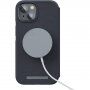NJORD Leather flipové puzdro s MagSafe pre iPhone 14 - tmavosivé