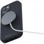 NJORD Leather flipové puzdro s MagSafe pre iPhone 14 - tmavosivé
