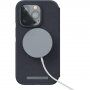 NJORD Leather flipové puzdro s MagSafe pre iPhone 14 Pro - tmavosivé