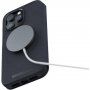 NJORD Leather flipové puzdro s MagSafe pre iPhone 14 Pro - tmavosivé