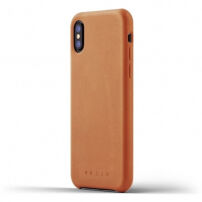 Mujjo Full Leather puzdro pre Apple iPhone X – žltohnedá