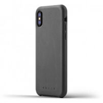 Mujjo Full Leather puzdro pre Apple iPhone X – sivá