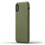 Mujjo Full Leather puzdro pre Apple iPhone X – olivová