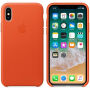 Originálne Apple kožené puzdro pre iPhone X – jasná oranžová