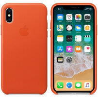 Originálne Apple kožené puzdro pre iPhone X – jasná oranžová