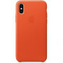 Originálne Apple kožené puzdro pre iPhone X – jasná oranžová