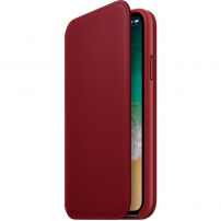 Originálne Apple Folio kožené puzdro pre iPhone X – červená