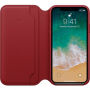 Originálne Apple Folio kožené puzdro pre iPhone X – červená