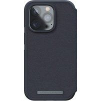 NJORD Leather flipové puzdro s MagSafe pre iPhone 14 Pro - tmavosivé