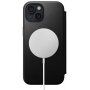 Nomad Modern Leather Folio flipové puzdro s MagSafe pre iPhone 15 - čierne