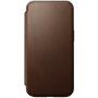 Nomad Modern Leather Folio flipové puzdro s MagSafe pre iPhone 15 - hnedé