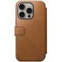 Nomad Modern Leather Folio flipové puzdro s MagSafe pre iPhone 15 Pro Max - sedlovo hnedé