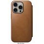 Nomad Modern Leather Folio flipové puzdro s MagSafe pre iPhone 15 Pro Max - sedlovo hnedé