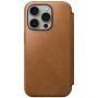 Nomad Modern Leather Folio flipové puzdro s MagSafe pre iPhone 15 Pro Max - sedlovo hnedé