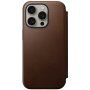 Nomad Modern Leather Folio flipové puzdro s MagSafe pre iPhone 15 Pro Max - hnedé