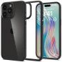 Spigen Crystal Hybrid transparentný kryt s farebným rámčekom pre iPhone 15 Pro - čierny
