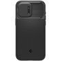 Spigen Optik Armor MagFit odolný kryt s posuvnou krytkou kamery a MagSafe pre iPhone 15 Pro Max - čierny
