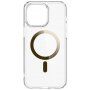 Spigen Ultra Hybrid MagFit transparentný kryt so zlatým MagSafe pre iPhone 15 Pro Max - číry