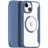 DUX DUCIS Skin X flipové puzdro s MagSafe pre iPhone 15 - tmavomodré
