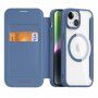 DUX DUCIS Skin X flipové puzdro s MagSafe pre iPhone 15 Plus - tmavomodré