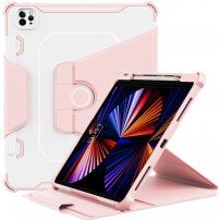 Odolné otočné 360° puzdro s priestorom na Apple Pencil pre iPad Pro 12,9" (2018 – 2022) - ružové