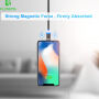 FLOVEME Round magnetický kábel USB-A / USB-C/Micro USB/Lightning pre iPhone / iPad / iPod / AirPods - 1 m - strieborná