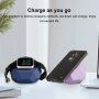 2v1 silikónový stojan v tvare diamantu na nabíjačku MagSafe / Apple Watch - modrý