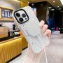 Kryt s trblietavými flitrami a MagSafe na iPhone 15 Pro - strieborný