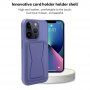 Kožený kryt s vreckom na karty a výklopným stojanom na iPhone 11 - hnedý