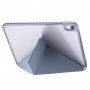 Puzdro s transparentnou zadnou stranou a origami stojanom na iPad 10,9" (2022) / 11" (2025) - modrošedé