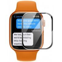 ENKAY tvrdené 3D sklo s čiernym rámčekom na Apple Watch 45mm