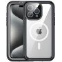 Nárazuvzdorné vodeodolné púzdro s MagSafe na iPhone 15 Pro - čierne