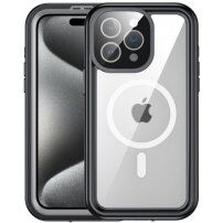 Nárazuvzdorné vodeodolné púzdro s MagSafe na iPhone 15 Pro - čierne