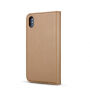 2v1 odnímateľné flipové puzdro pre iPhone XS Max – hnedá