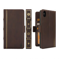 2v1 odnímateľné puzdro „Kniha“ pre iPhone XS Max – hnedá