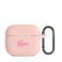 Lacoste Glossy Printing Logo silikónový obal pre AirPods 3 - ružový