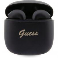 Guess True Wireless Script Logo bezdrôtové slúchadlá pre Apple zariadenia - čierna