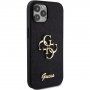Guess Fixed Glitter 4G Metal Logo trblietavý kryt na iPhone 12 / 12 Pro - čierny