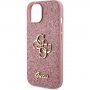 Guess Fixed Glitter 4G Metal Logo trblietavý kryt na iPhone 12 / 12 Pro - ružový