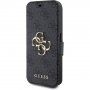 Guess 4G Metal Logo flipové puzdro na iPhone 15 Pro Max - šedé