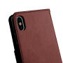 2v1 ochranné odnímateľné flipové puzdro pre Apple iPhone XS/iPhone X – hnedé