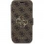 Guess 4G Metal Logo flipové puzdro na iPhone 15 Pro - hnedé
