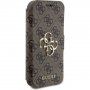 Guess 4G Metal Logo flipové puzdro na iPhone 15 Pro - hnedé