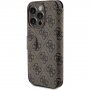 Guess 4G Metal Logo flipové puzdro na iPhone 15 Pro - hnedé