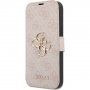 Guess 4G Metal Logo flipové puzdro na iPhone 15 Pro Max - ružové