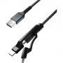 Nomad Kevlar univerzálny opletený kábel PD 100W USB-A / USB-C / Lightning / micro USB na iPhone/iPad/MacBook/AirPods - 1,5 m - čierny