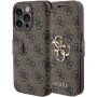 Guess 4G Metal Logo flipové puzdro na iPhone 15 Pro - hnedé
